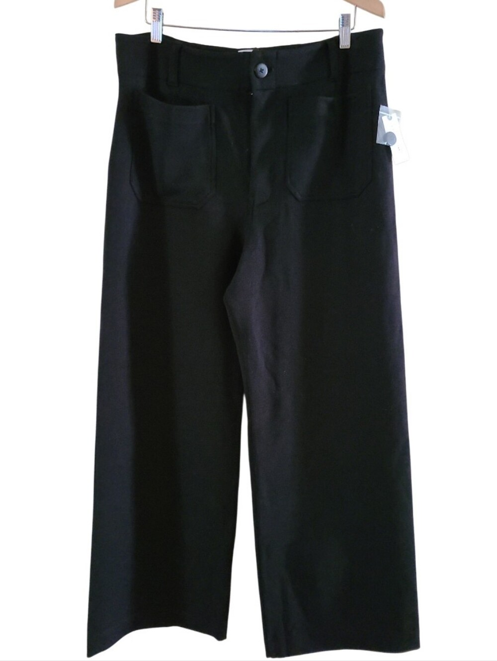 NWT Maeve Anthroplogie The Collette Wide Leg Full Length Pants Black - Picture 3 of 16